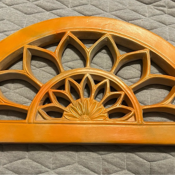 Sunburst Orange Wall Decor with flower